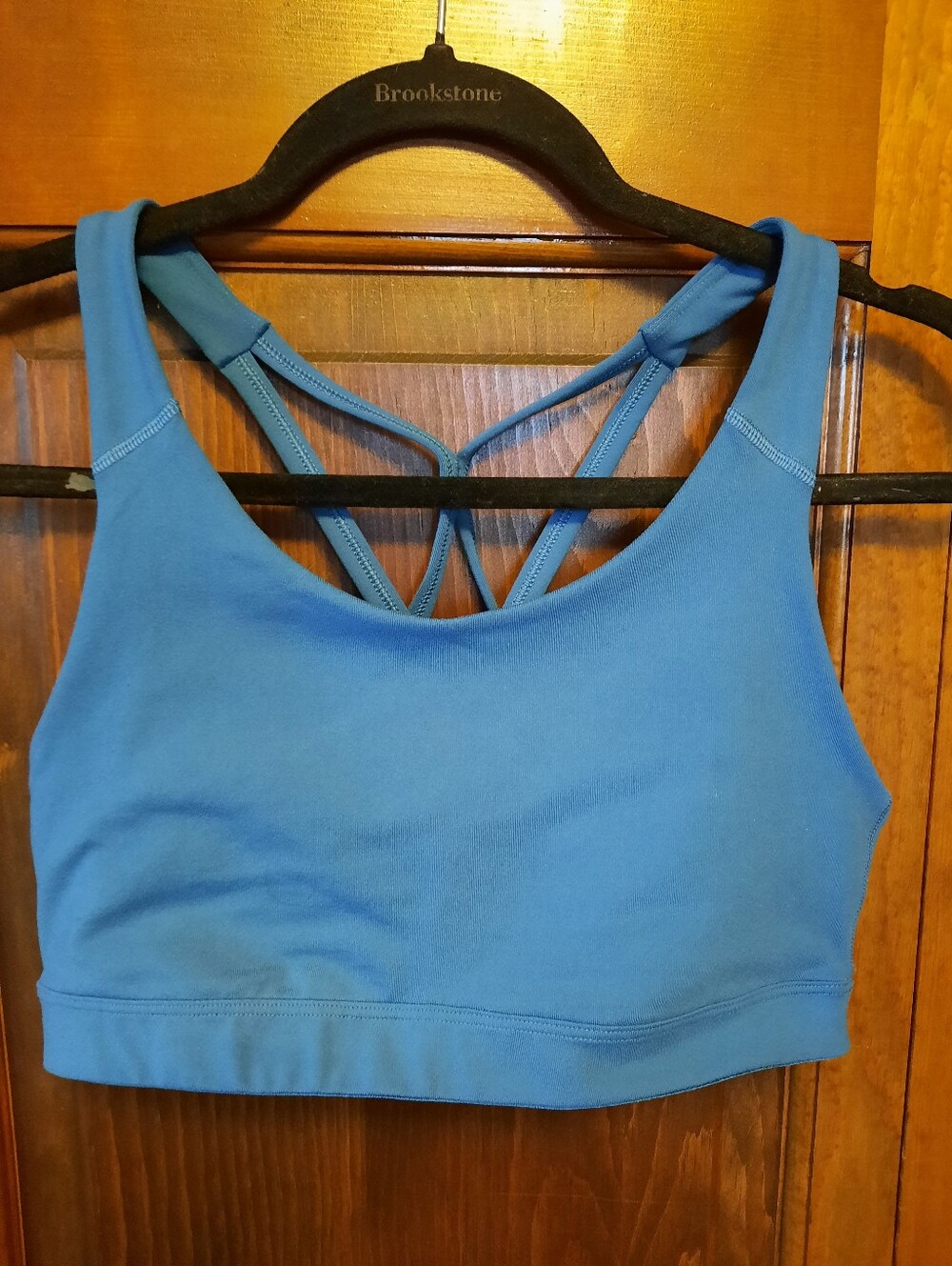 Old Navy Active Go-Dry Blue Jewel Tone Strappy Racerback Sports Bra Size Medium